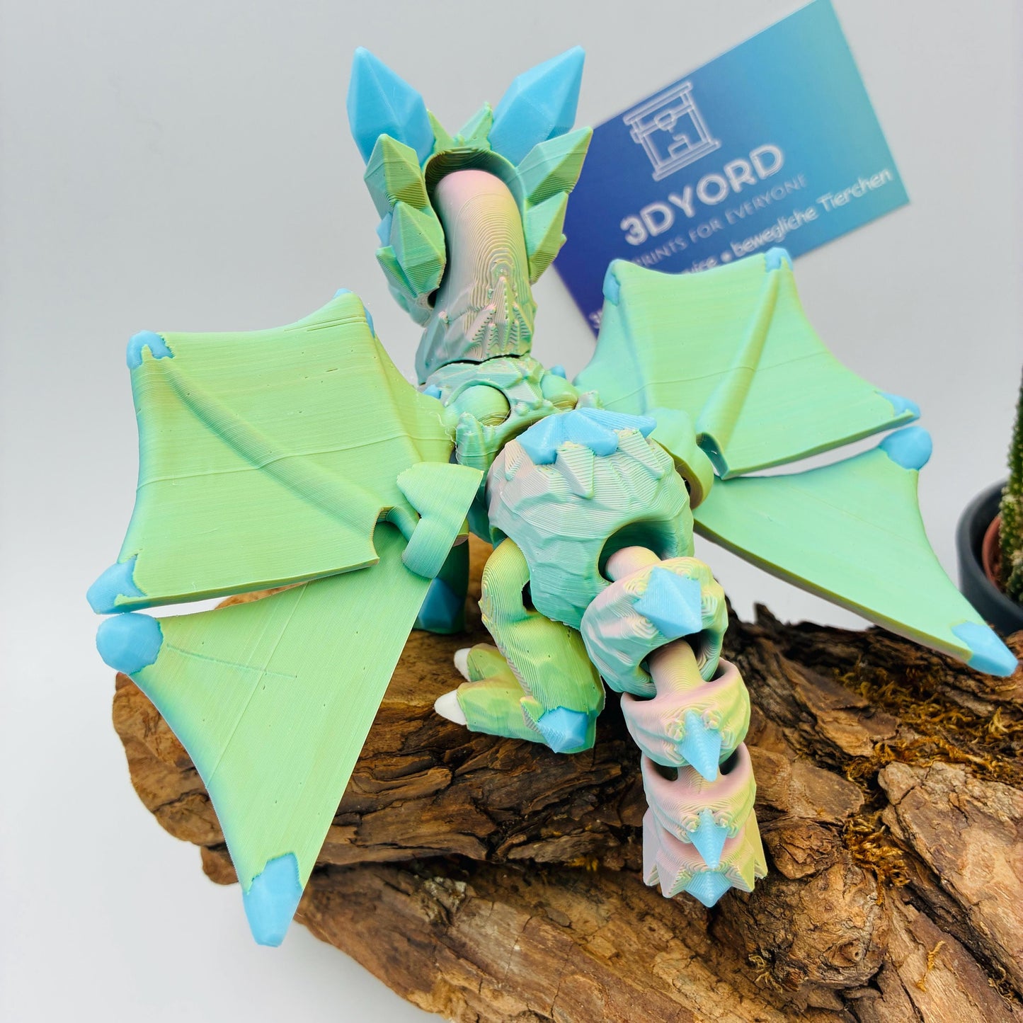 Magischer Kristalldrache – Beweglicher 3D-Druck Drache in Wunschfarbe