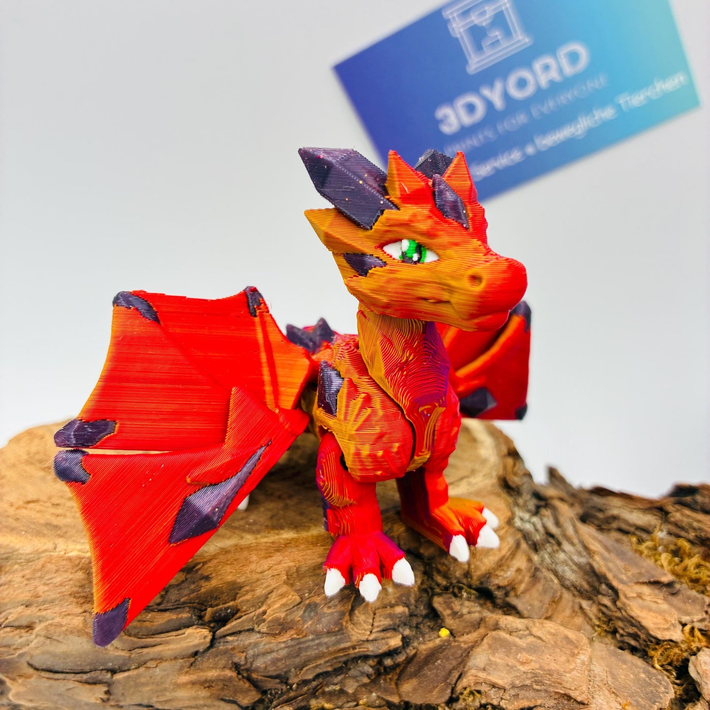 Magischer Kristalldrache – Beweglicher 3D-Druck Drache in Wunschfarbe
