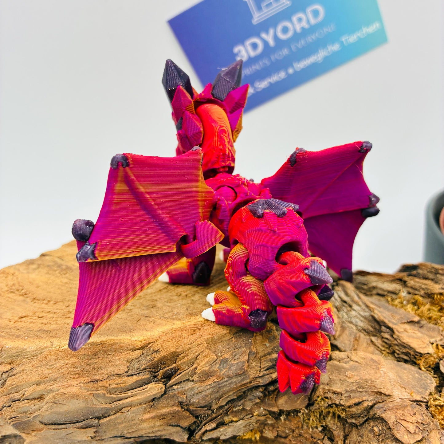 Magischer Kristalldrache – Beweglicher 3D-Druck Drache in Wunschfarbe