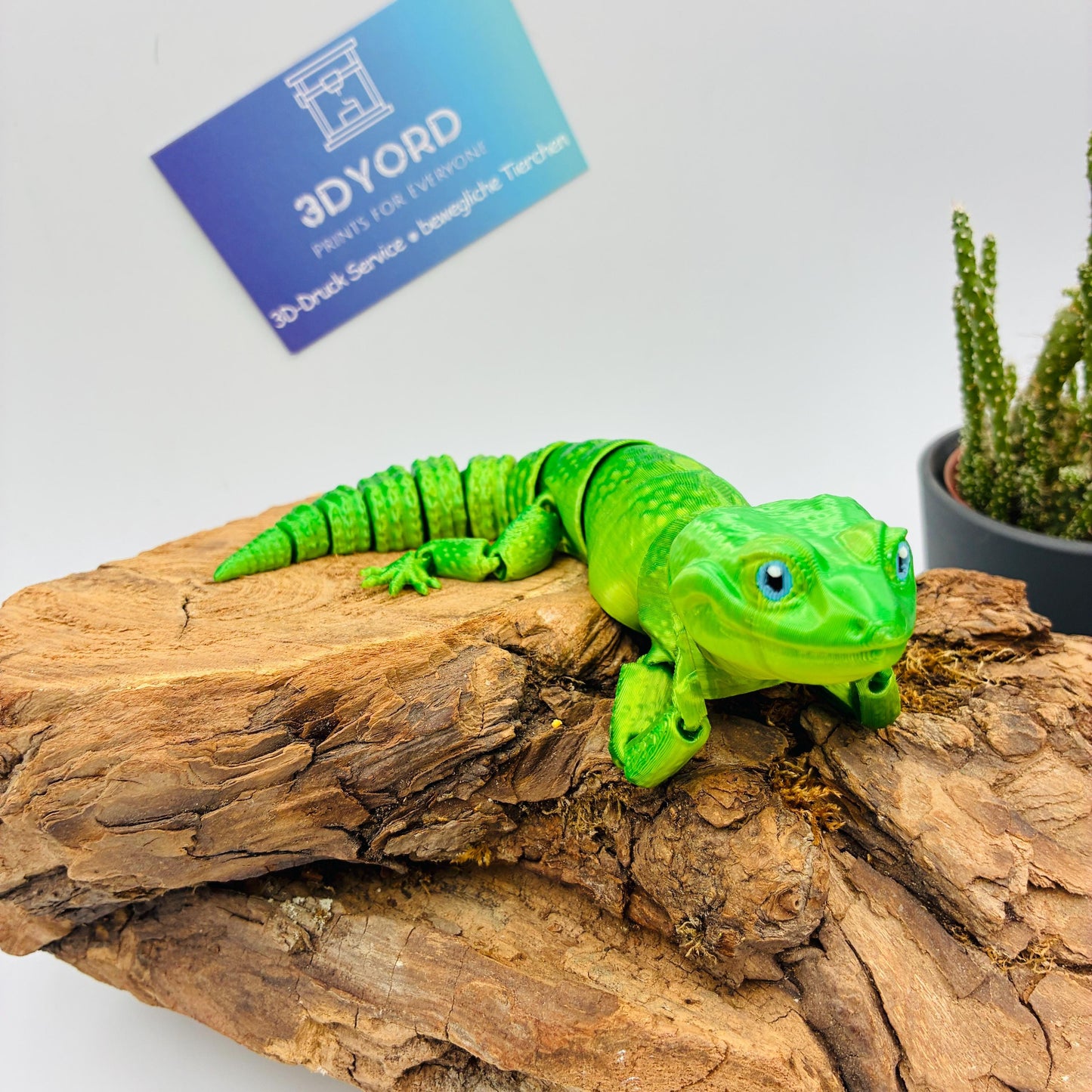 3D gedruckter Leopard Gecko – beweglich, detailreich, Wunschfarbe, verschiedene Größen, Baby-Variante, Schlüsselanhänger