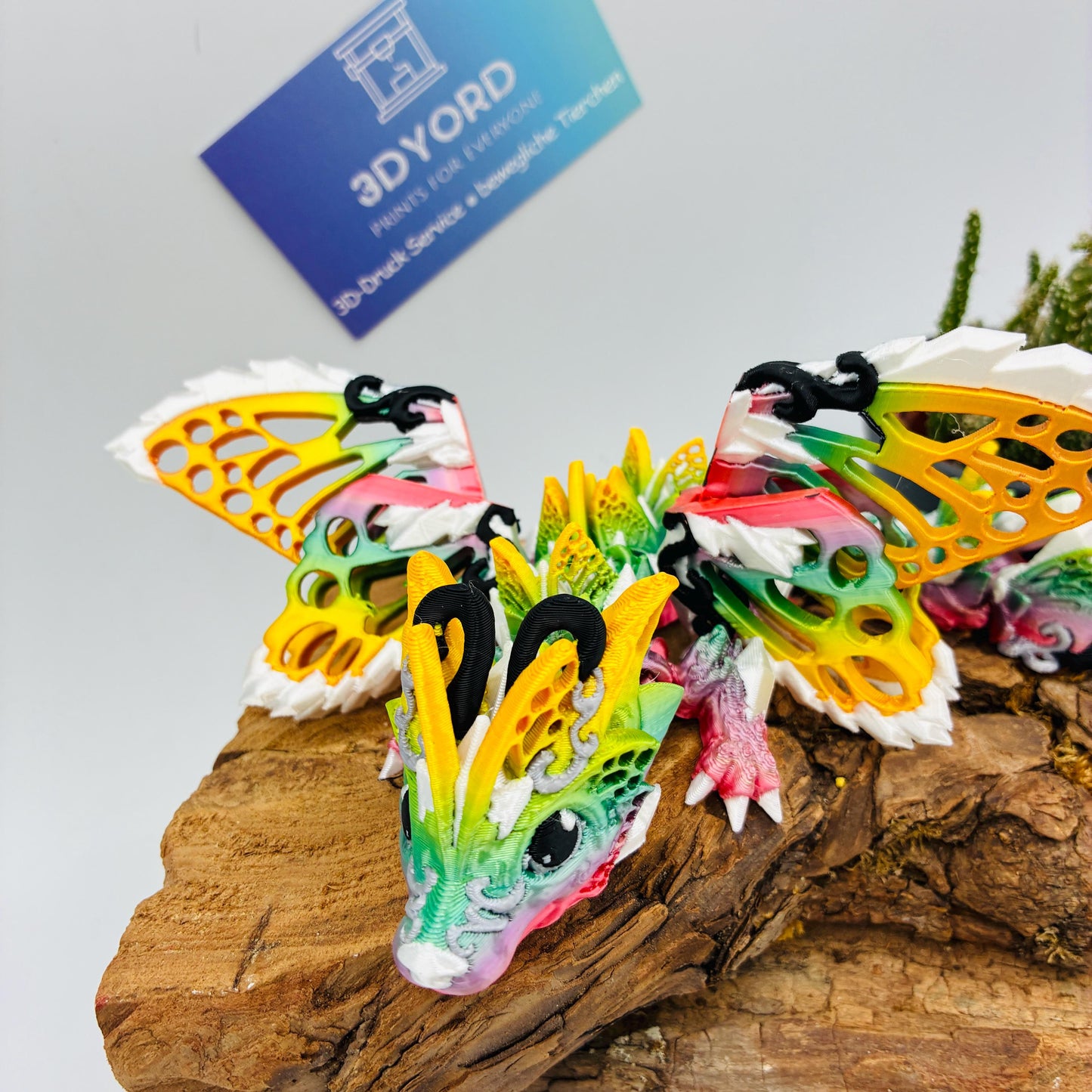 Baby Fee Wolf Drache mit mystischen Flügeln – Beweglicher 3D-gedruckter Drache - Magisches Geschenk