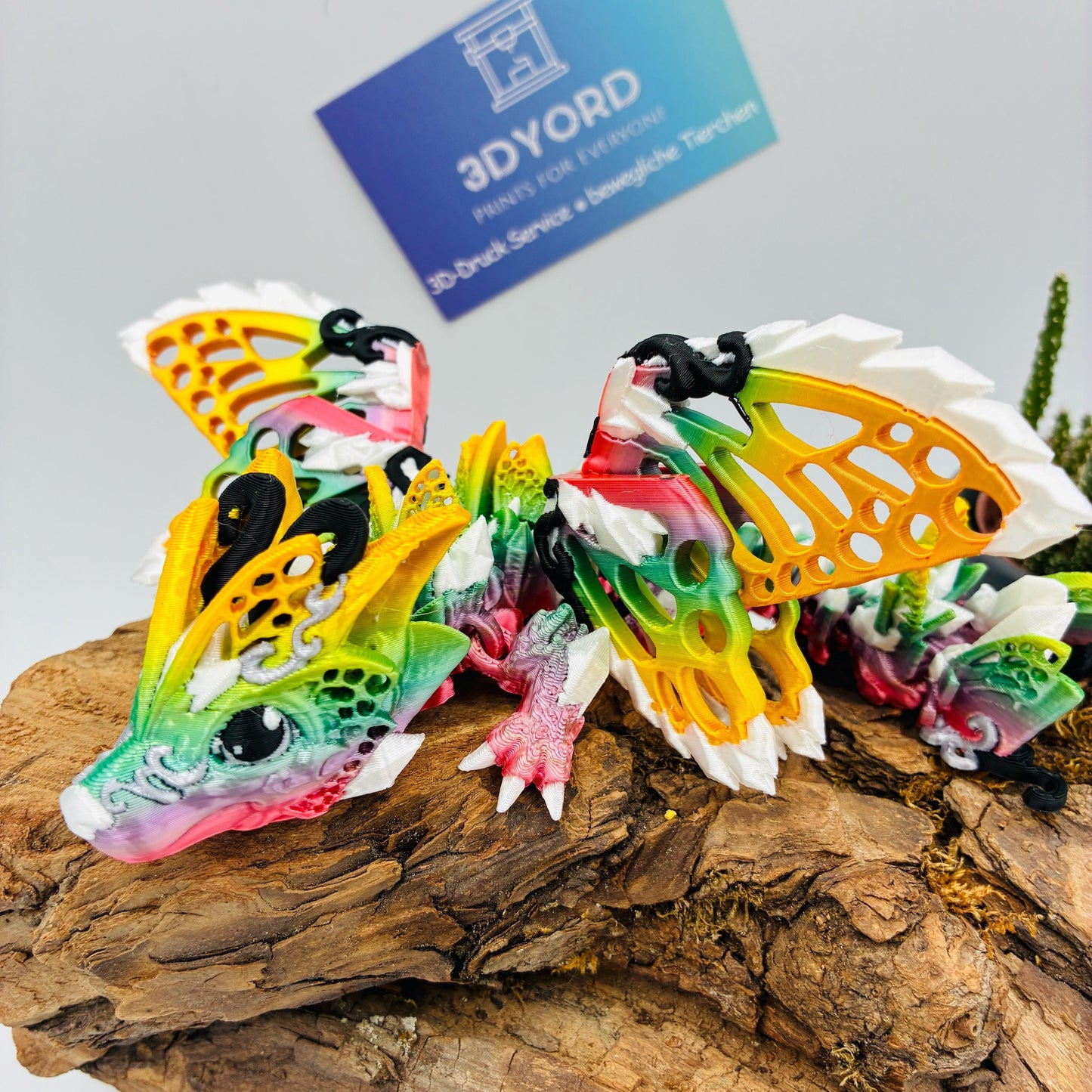 Baby Fee Wolf Drache mit mystischen Flügeln – Beweglicher 3D-gedruckter Drache - Magisches Geschenk