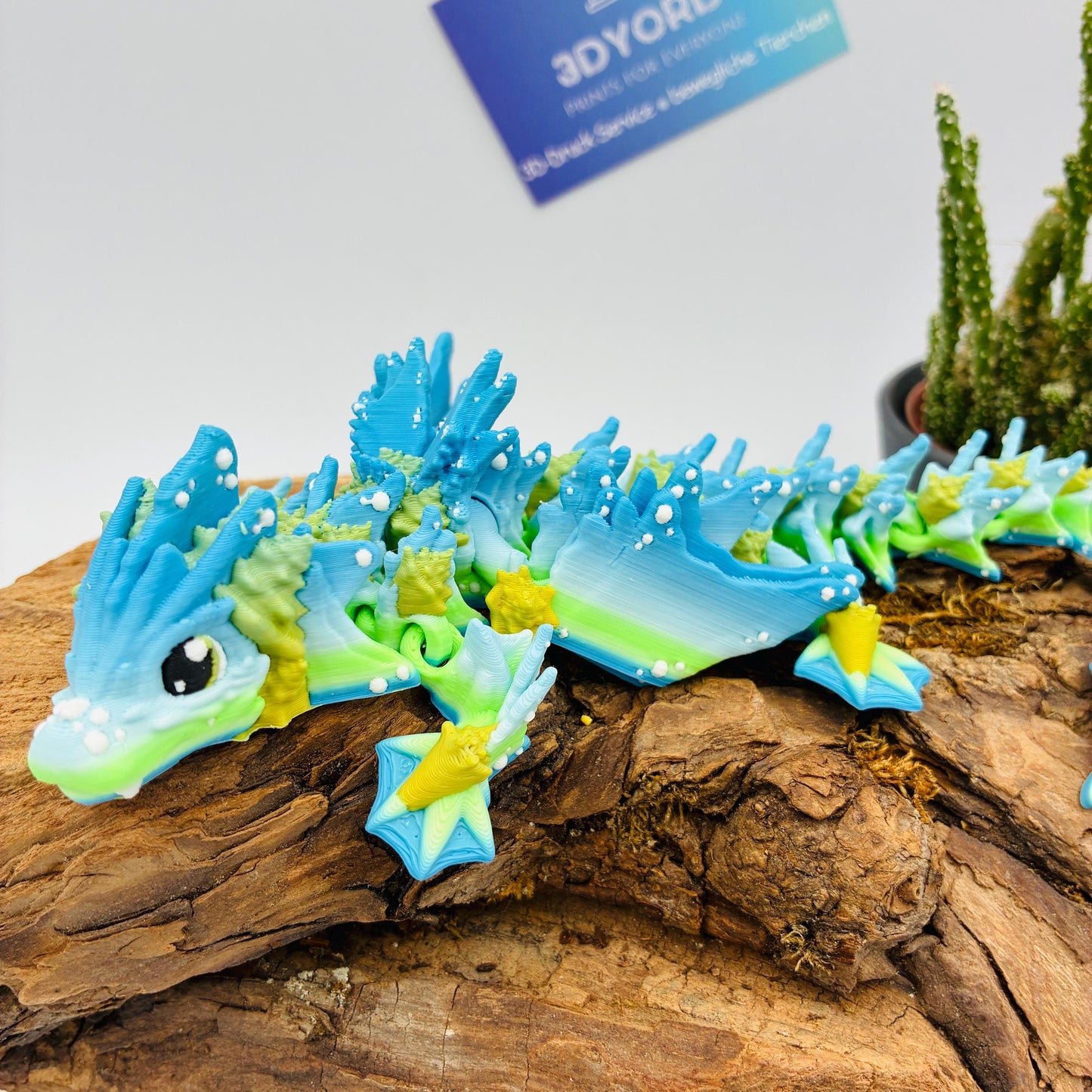 Beweglicher Baby Ocean Drache | 3D Druck Drache | Flexi Dragon | Fantasy Figur | Drachen Geschenk | Fidget Spielzeug | Deko