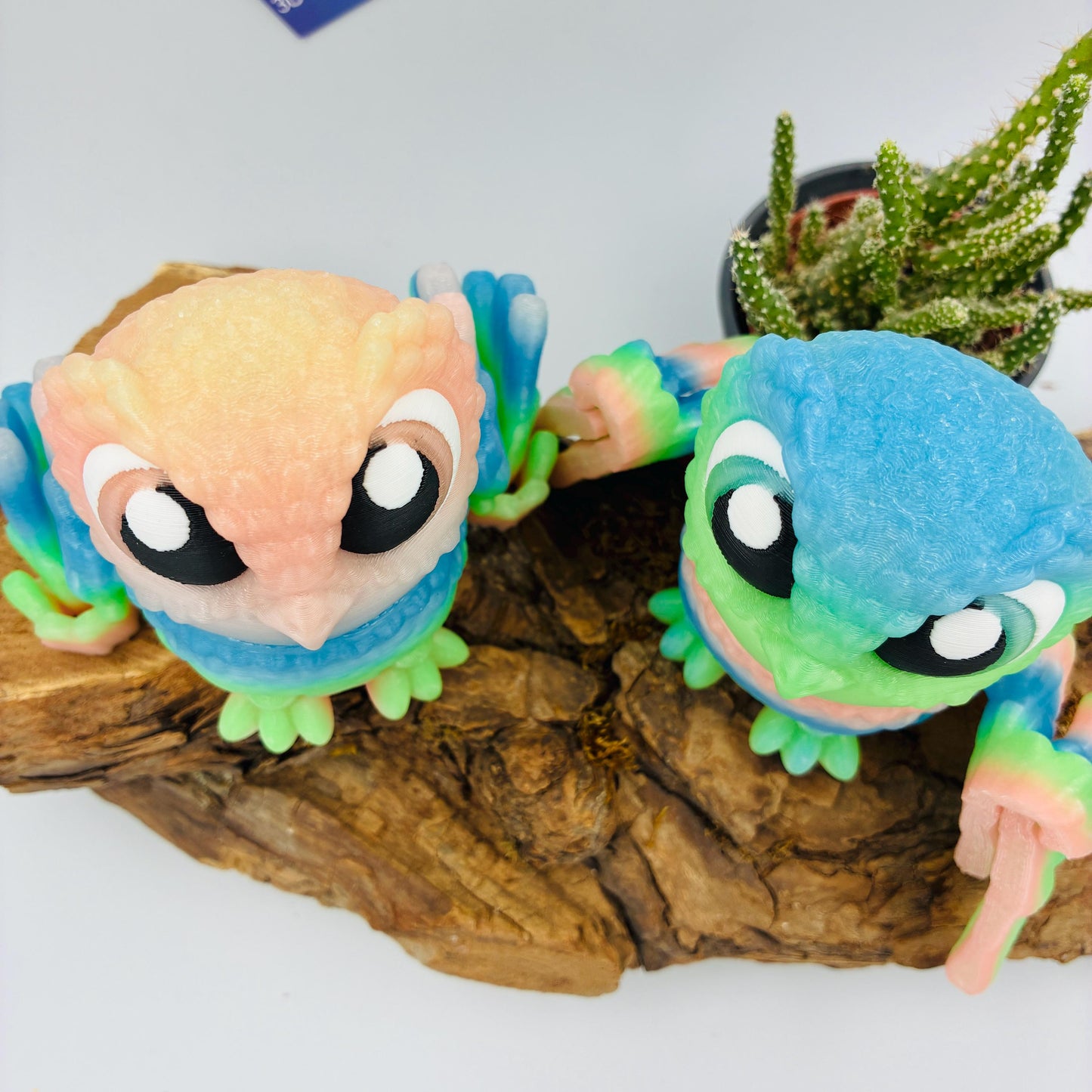 3D-gedruckte bewegliche Eule nachtleuchtend Regenbogen – handgemachte Eulenfiguren, Geschenk & Deko