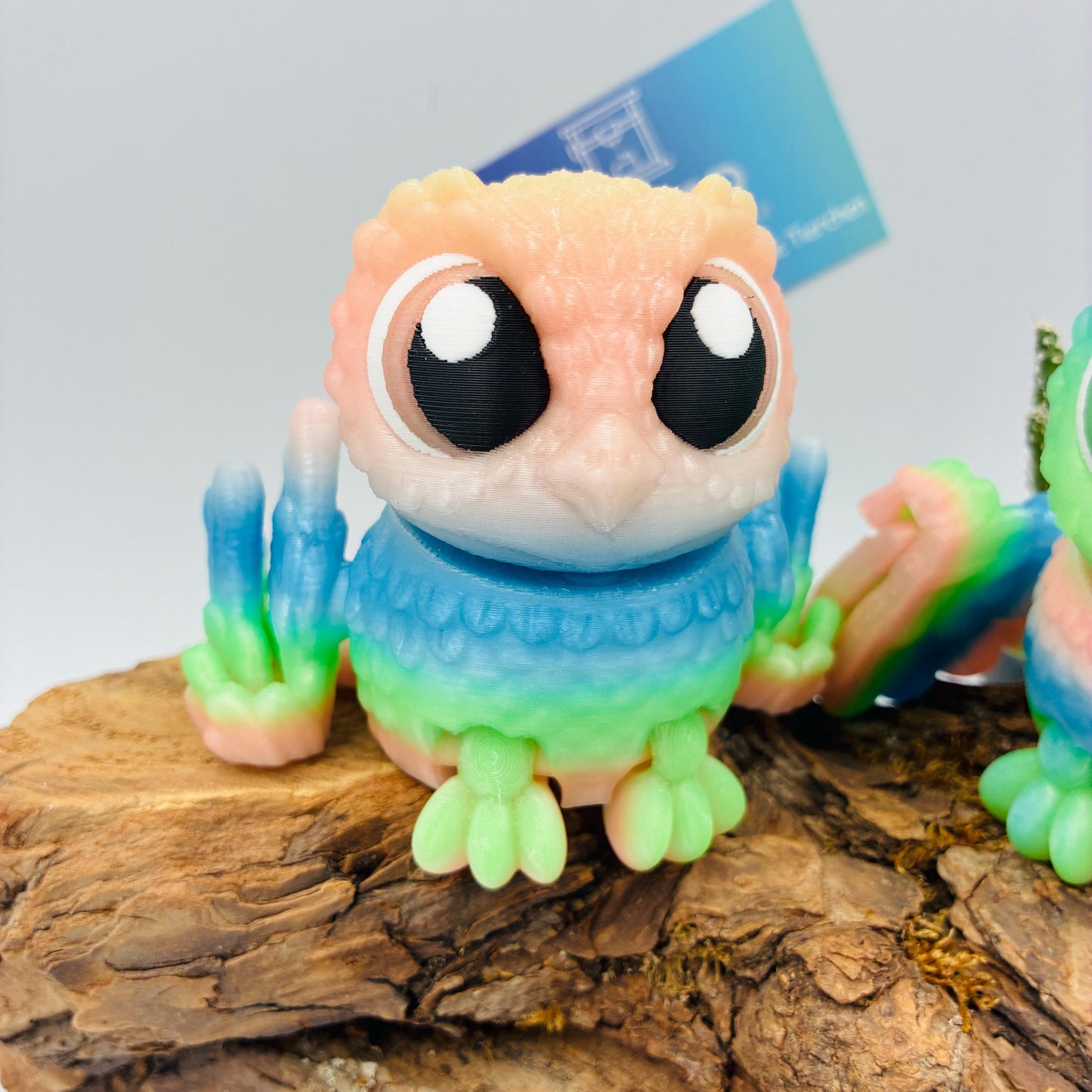 3D-gedruckte bewegliche Eule nachtleuchtend Regenbogen – handgemachte Eulenfiguren, Geschenk & Deko