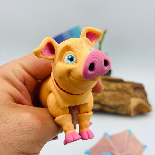 Bewegliches Schweinchen | 3D Druck Schwein | Flexi Schwein | Niedliche Tierfigur | Fidget Spielzeug | Bauernhof Deko | Geschenkidee