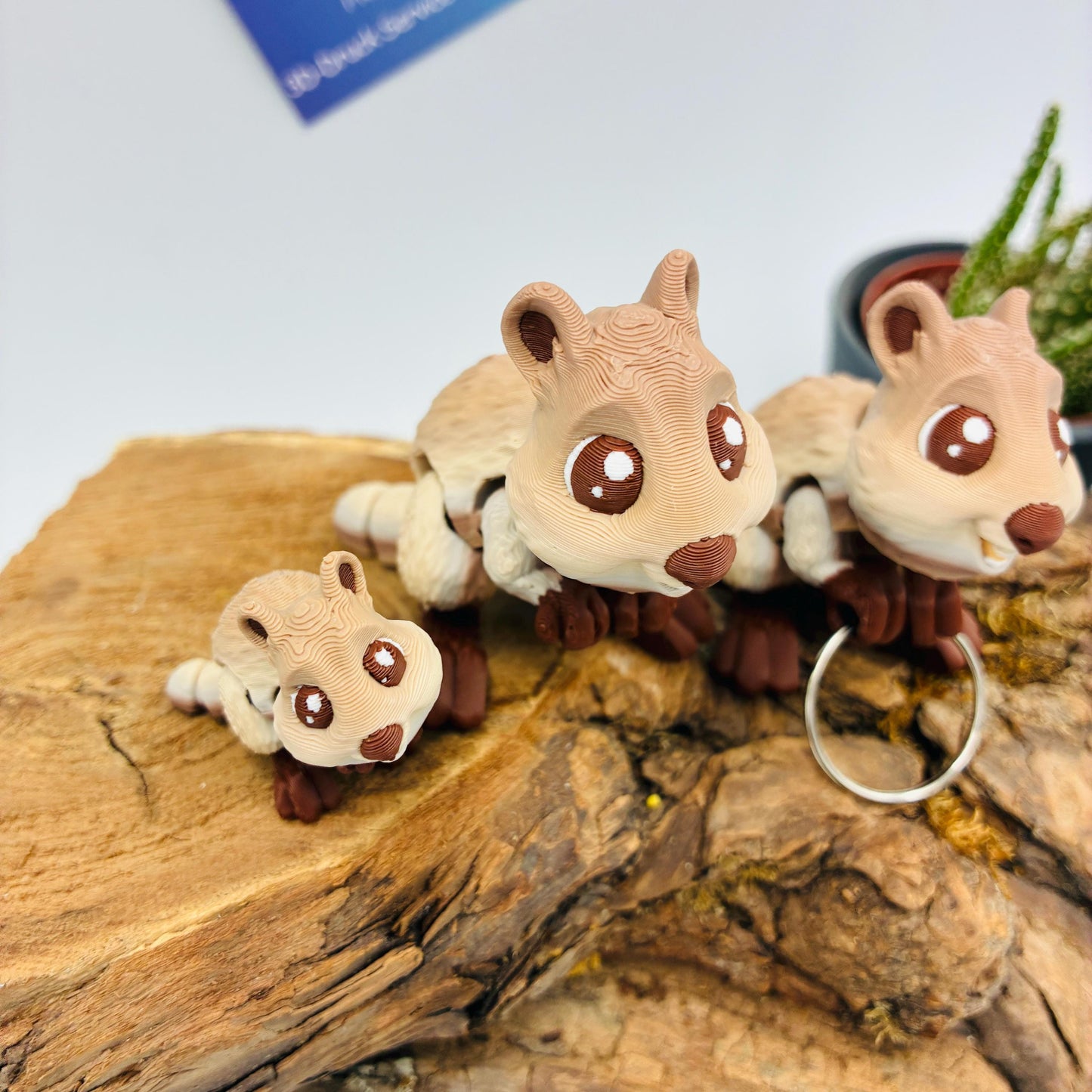 Bewegliches Baby Quokka | 3D Druck Quokka | Süße Tierfigur | Flexi Quokka | Schlüsselanhänger | Geschenk | Kawaii Deko