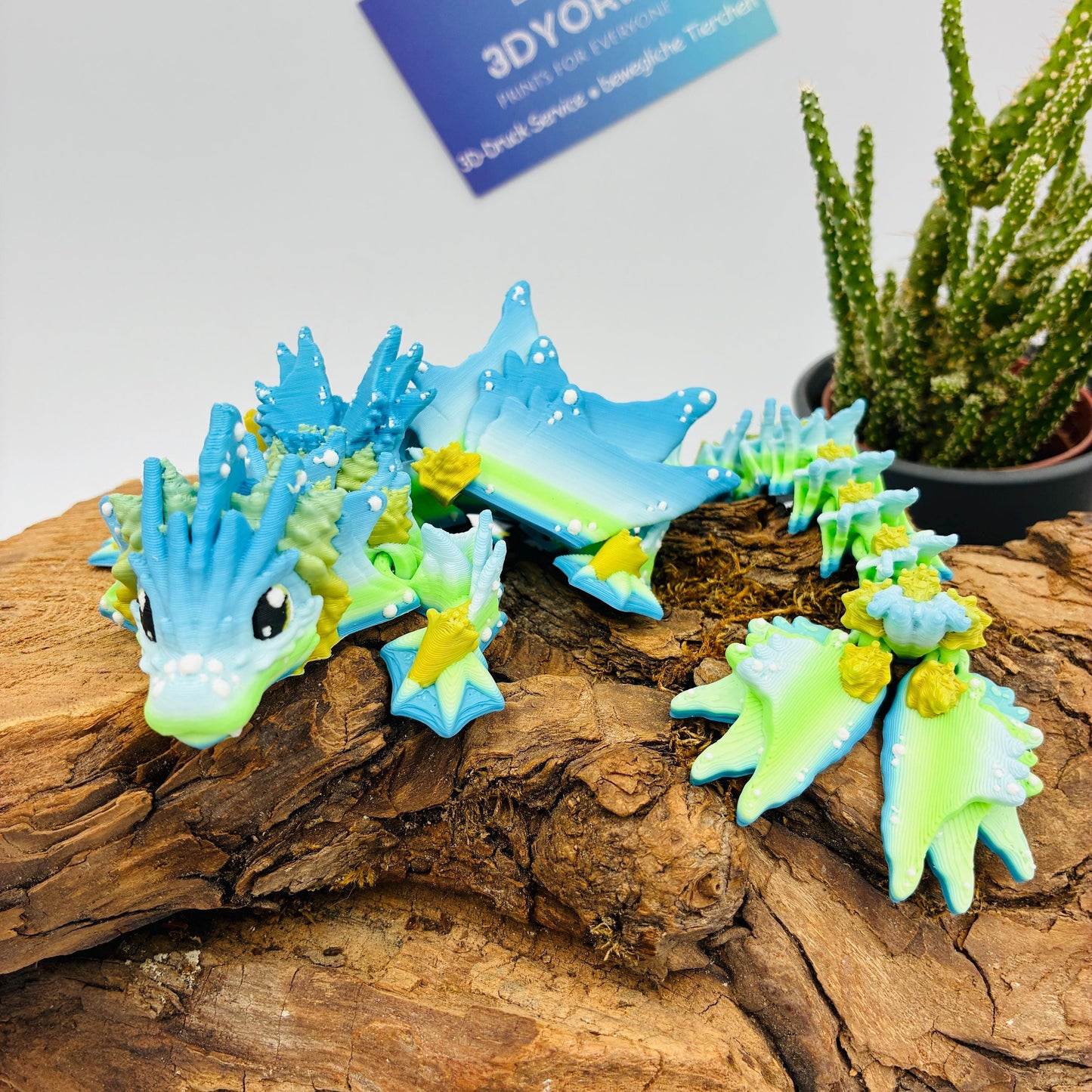 Beweglicher Baby Ocean Drache | 3D Druck Drache | Flexi Dragon | Fantasy Figur | Drachen Geschenk | Fidget Spielzeug | Deko