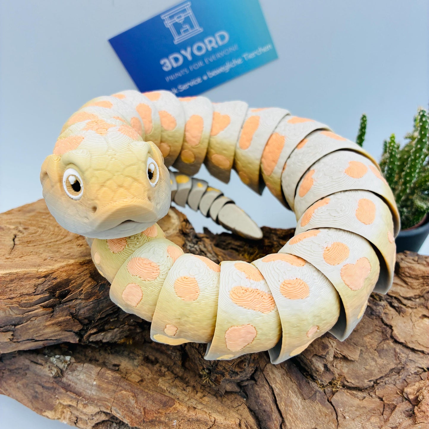 3D gedruckte bewegliche Westliche Hakennasennatter | Realistische Schlange | Reptilien Deko | Geschenk für Schlangenliebhaber