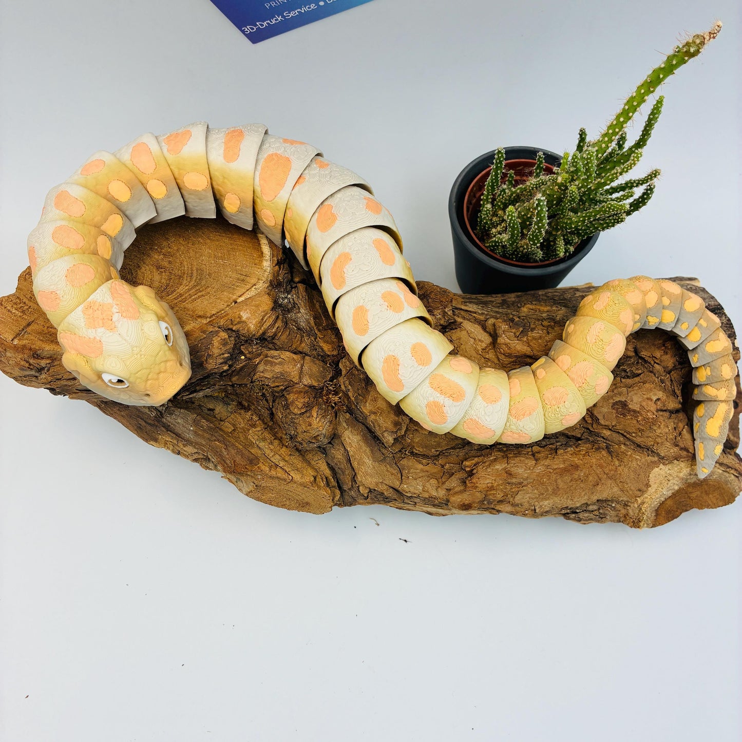 3D gedruckte bewegliche Westliche Hakennasennatter | Realistische Schlange | Reptilien Deko | Geschenk für Schlangenliebhaber