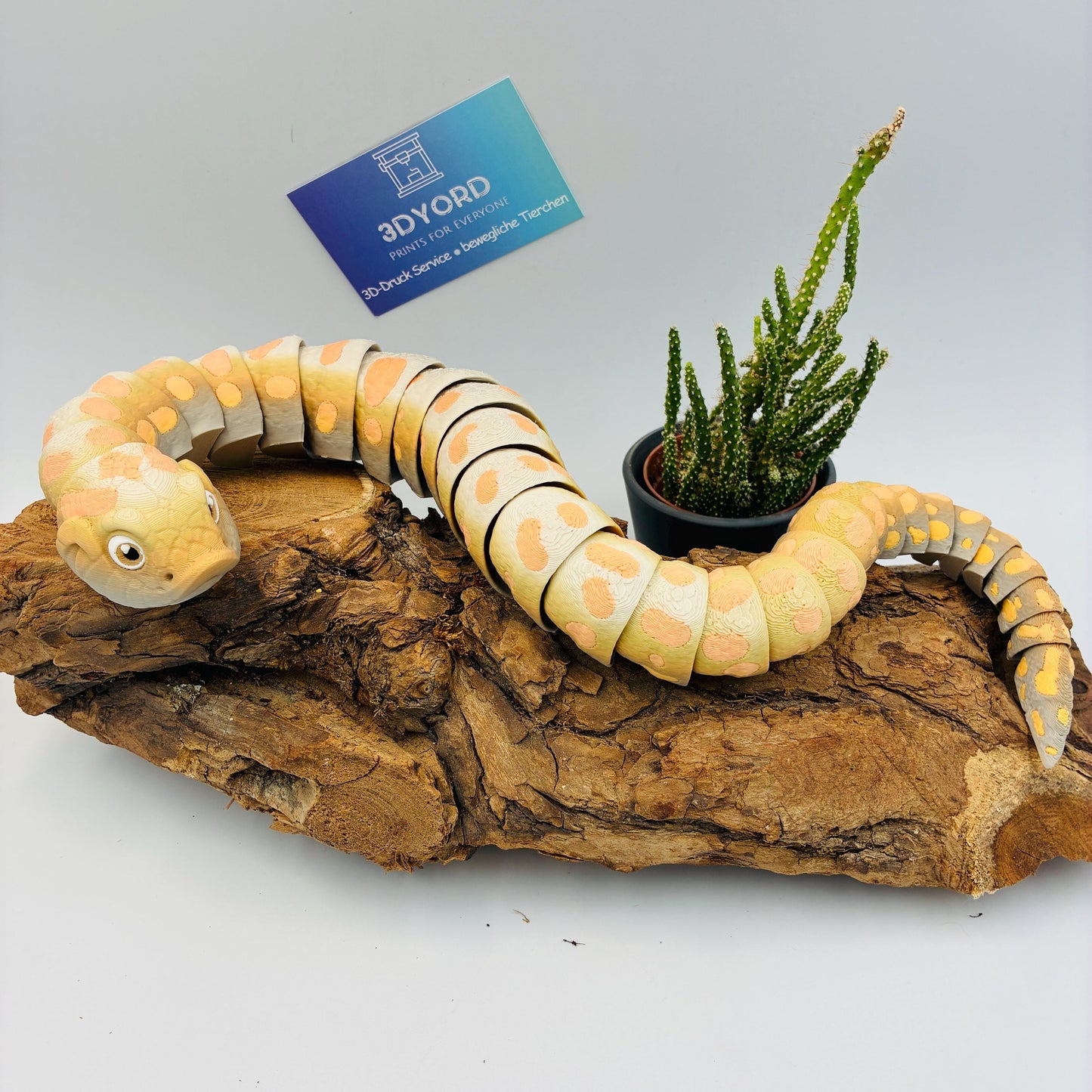 3D gedruckte bewegliche Westliche Hakennasennatter | Realistische Schlange | Reptilien Deko | Geschenk für Schlangenliebhaber
