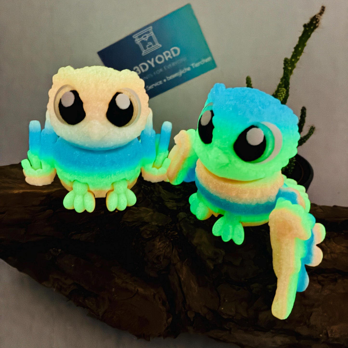3D-gedruckte bewegliche Eule nachtleuchtend Regenbogen – handgemachte Eulenfiguren, Geschenk & Deko