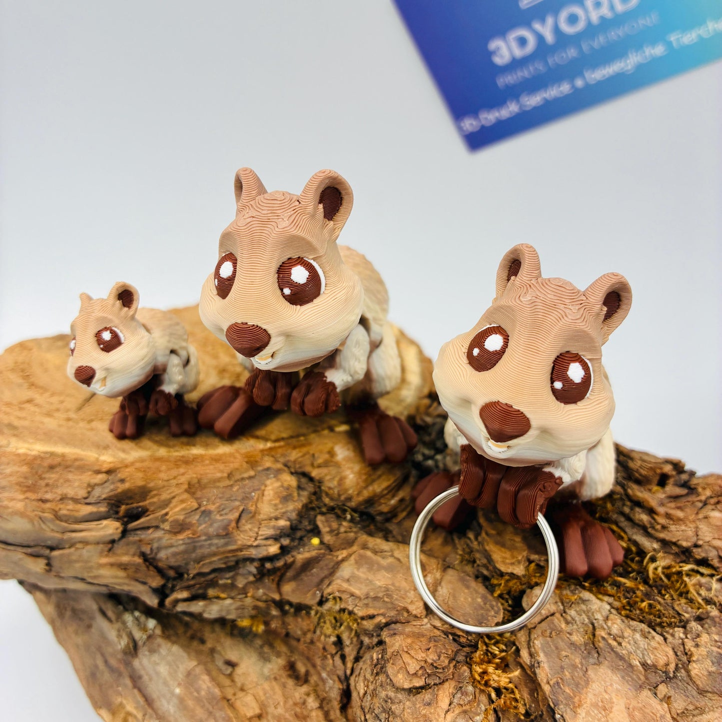 Bewegliches Baby Quokka | 3D Druck Quokka | Süße Tierfigur | Flexi Quokka | Schlüsselanhänger | Geschenk | Kawaii Deko