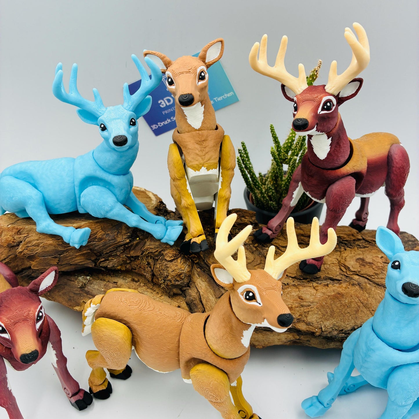 3D gedruckter beweglicher Hirsch & Reh | Flexi Waldtiere | Leuchtender Patronus Hirsch | Bewegliche Tierfigur | Geschenk für Naturfans