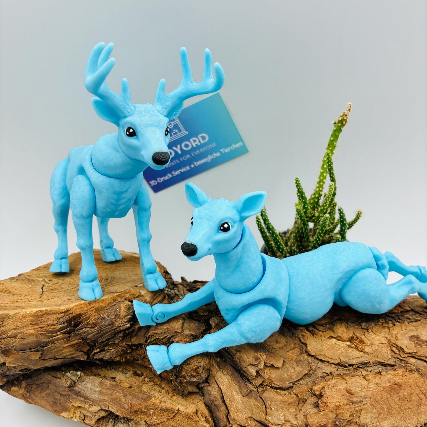 3D gedruckter beweglicher Hirsch & Reh | Flexi Waldtiere | Leuchtender Patronus Hirsch | Bewegliche Tierfigur | Geschenk für Naturfans