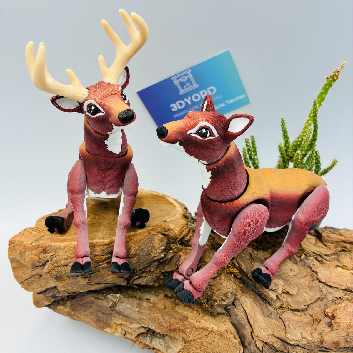 3D gedruckter beweglicher Hirsch & Reh | Flexi Waldtiere | Leuchtender Patronus Hirsch | Bewegliche Tierfigur | Geschenk für Naturfans