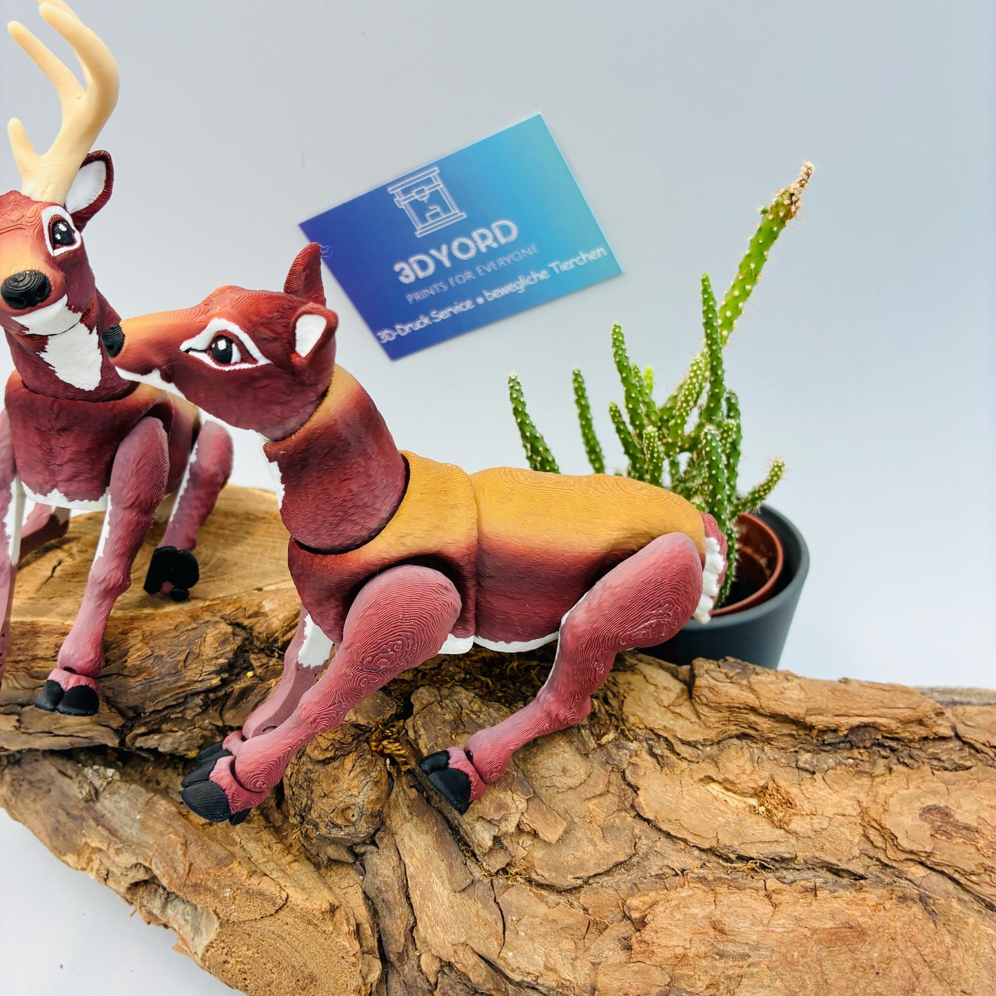 3D gedruckter beweglicher Hirsch & Reh | Flexi Waldtiere | Leuchtender Patronus Hirsch | Bewegliche Tierfigur | Geschenk für Naturfans