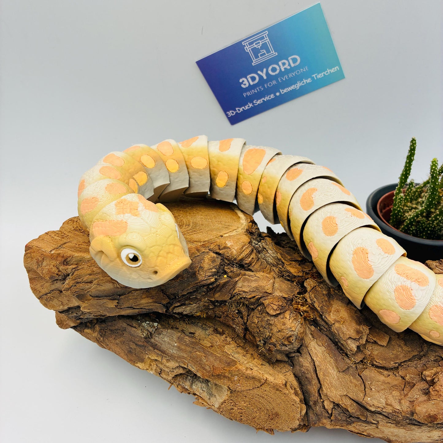 3D gedruckte bewegliche Westliche Hakennasennatter | Realistische Schlange | Reptilien Deko | Geschenk für Schlangenliebhaber
