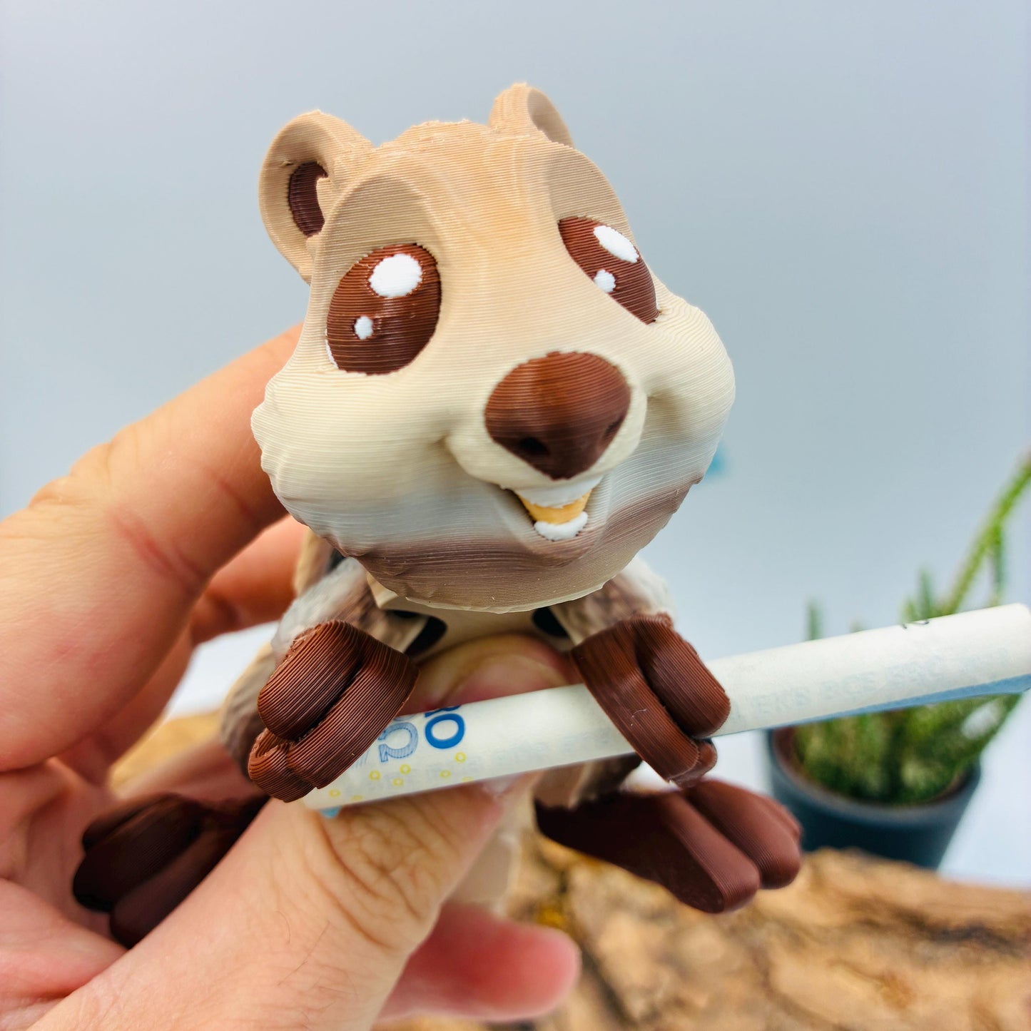 3D gedrucktes bewegliches Quokka | Süßes Flexi Tier mit Geldhalter | Originelles Geldgeschenk Hochzeit Taufe Geburtstag | Quokka Figur