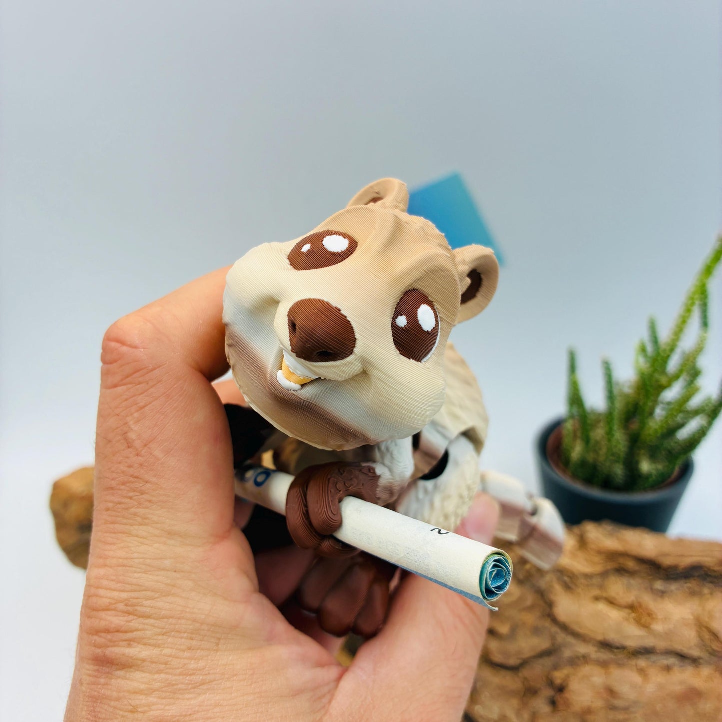 3D gedrucktes bewegliches Quokka | Süßes Flexi Tier mit Geldhalter | Originelles Geldgeschenk Hochzeit Taufe Geburtstag | Quokka Figur