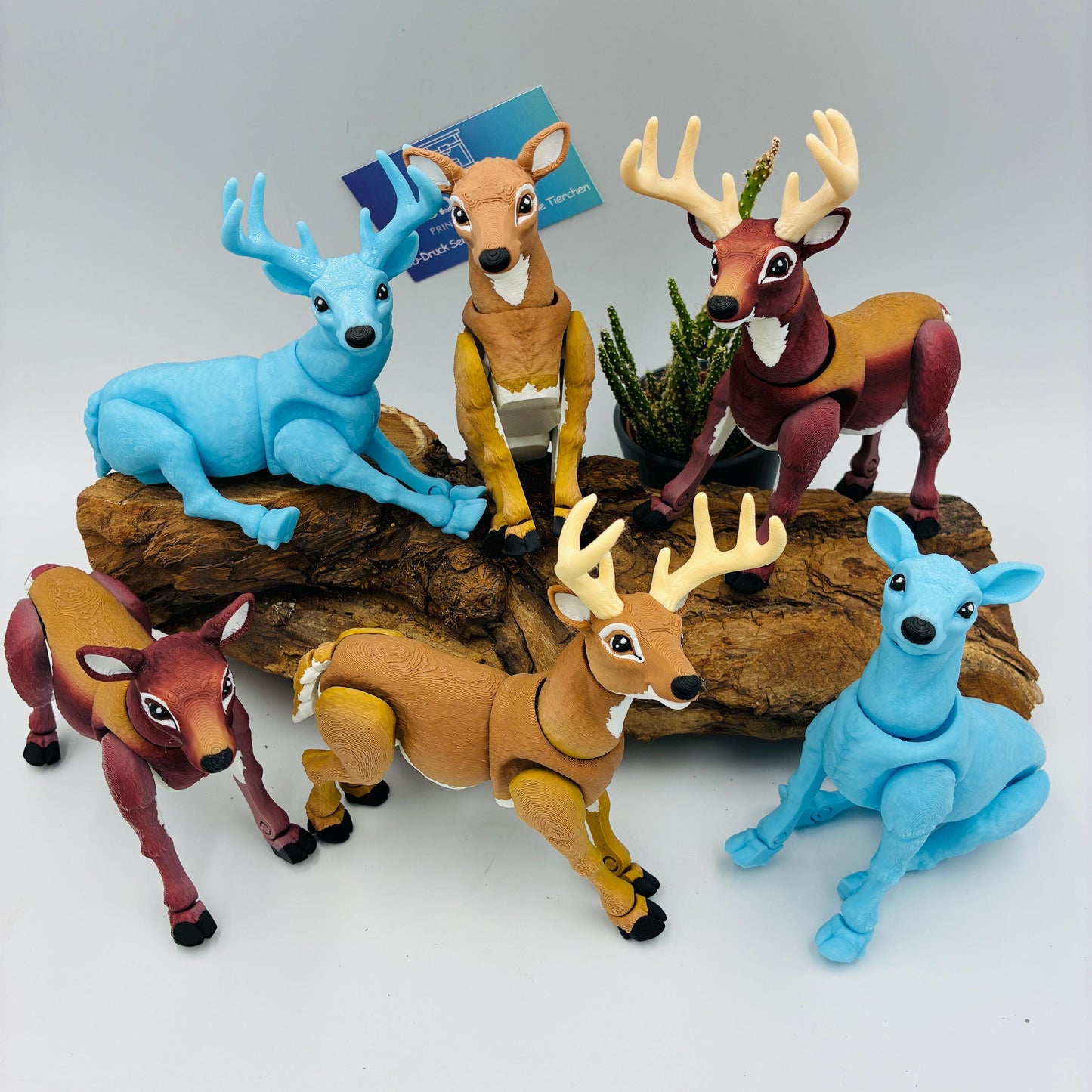 3D gedruckter beweglicher Hirsch & Reh | Flexi Waldtiere | Leuchtender Patronus Hirsch | Bewegliche Tierfigur | Geschenk für Naturfans