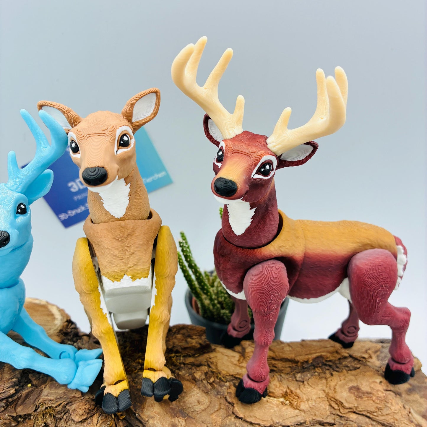 3D gedruckter beweglicher Hirsch & Reh | Flexi Waldtiere | Leuchtender Patronus Hirsch | Bewegliche Tierfigur | Geschenk für Naturfans