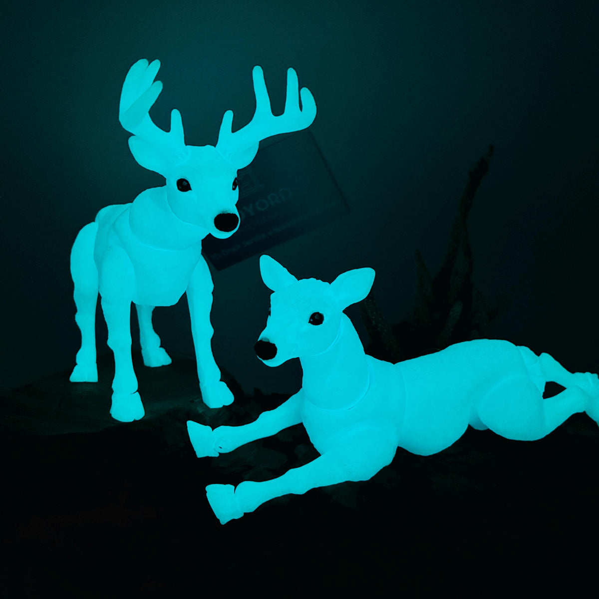 3D gedruckter beweglicher Hirsch & Reh | Flexi Waldtiere | Leuchtender Patronus Hirsch | Bewegliche Tierfigur | Geschenk für Naturfans
