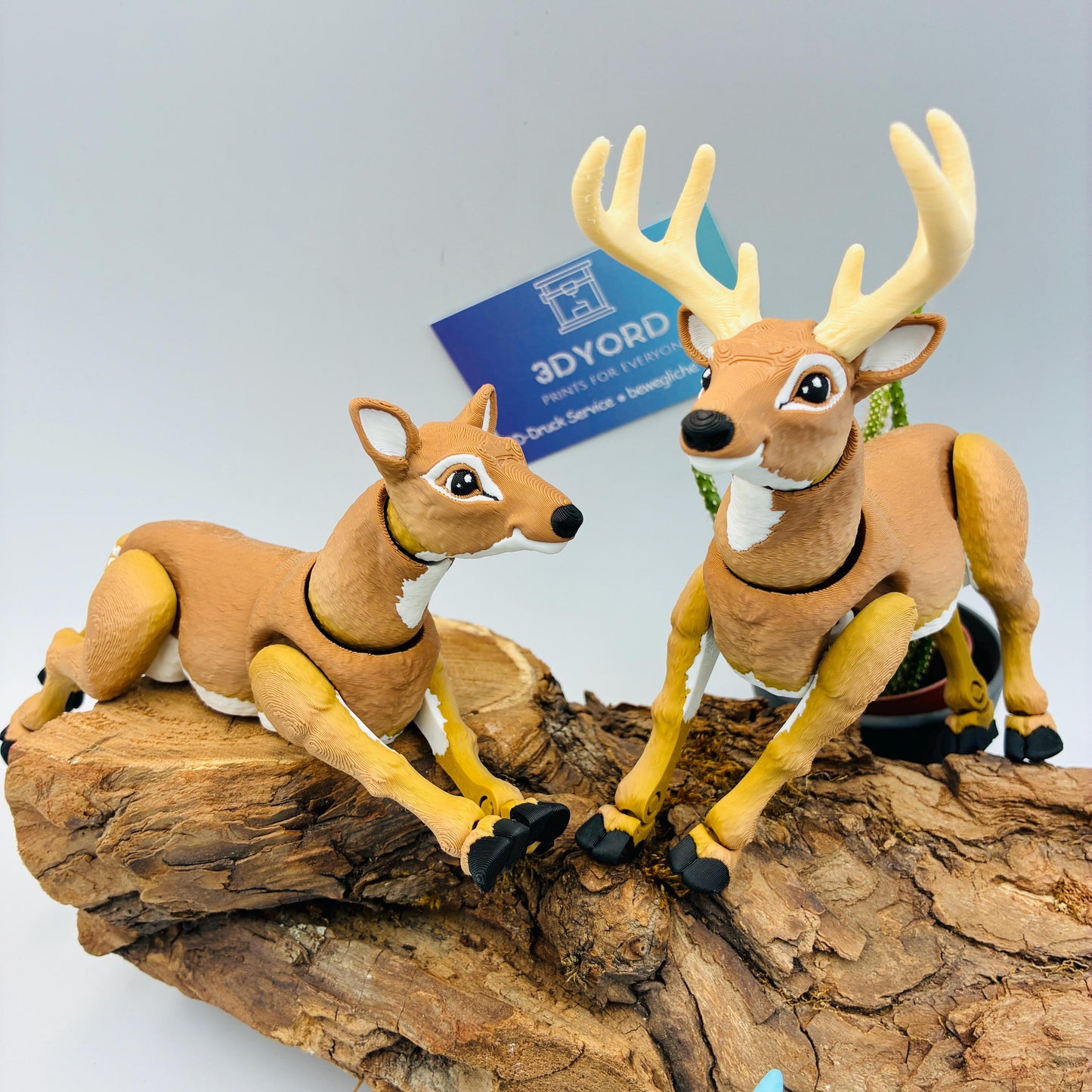 3D gedruckter beweglicher Hirsch & Reh | Flexi Waldtiere | Leuchtender Patronus Hirsch | Bewegliche Tierfigur | Geschenk für Naturfans