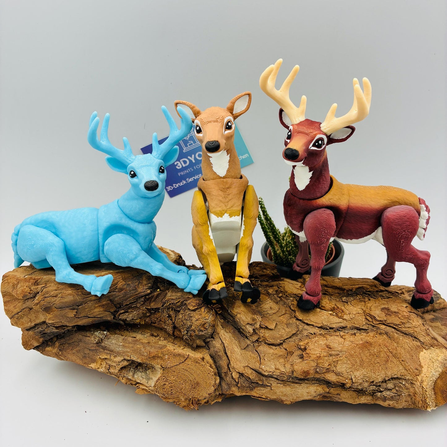 3D gedruckter beweglicher Hirsch & Reh | Flexi Waldtiere | Leuchtender Patronus Hirsch | Bewegliche Tierfigur | Geschenk für Naturfans