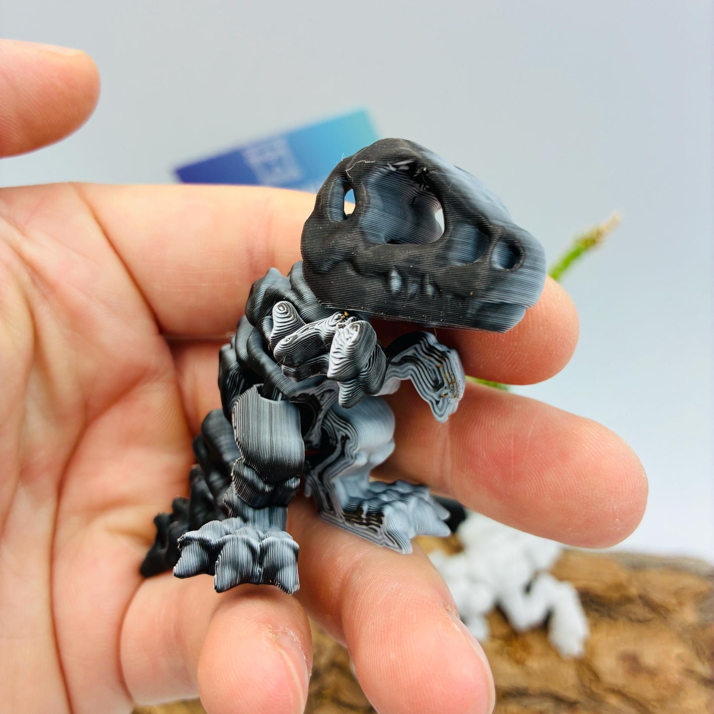 Mini-Dinosaurier-Skelett – 3D-gedruckt | Beweglich | Optional nachtleuchtend