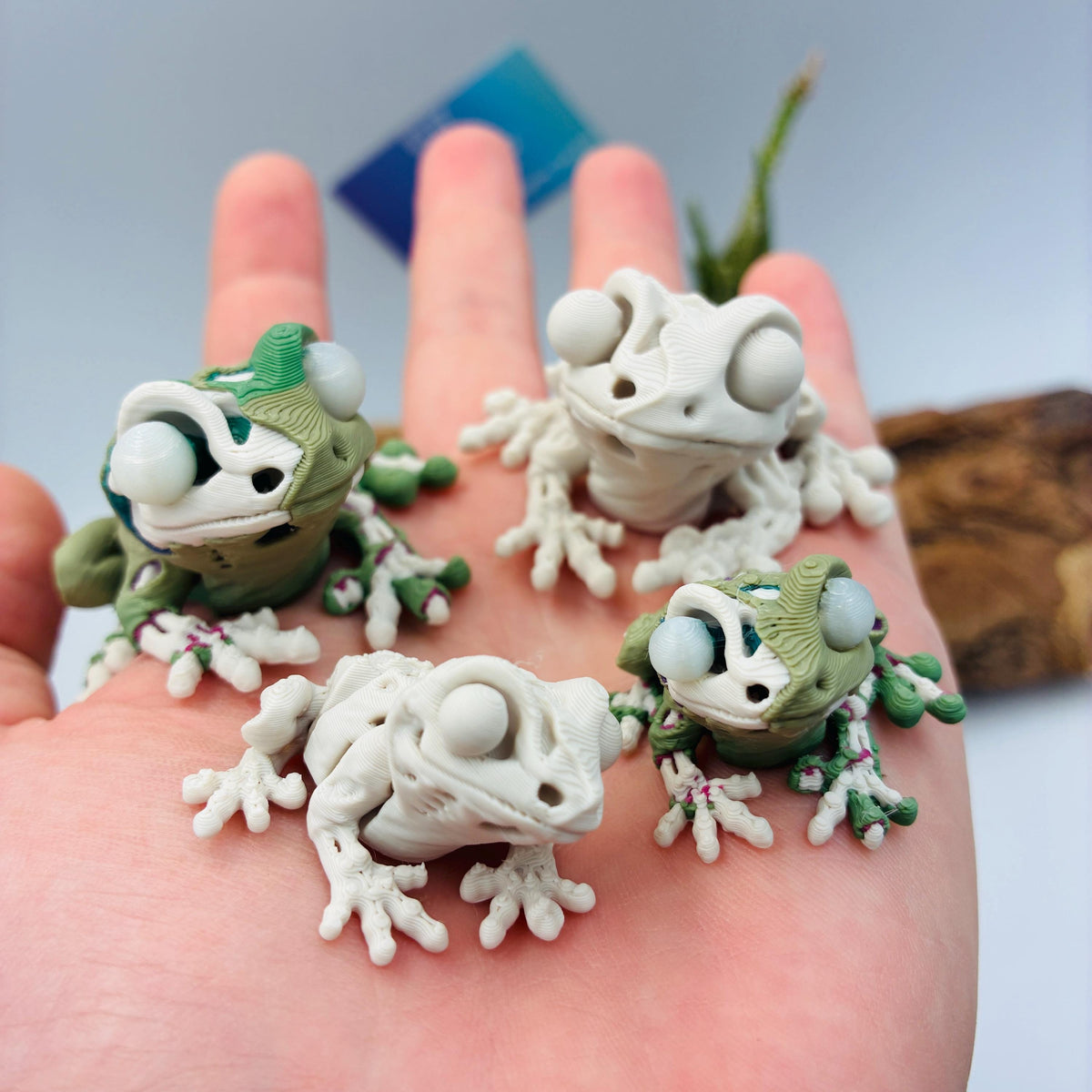 Beweglicher Skelett Frosch 3D Druck – Nachtleuchtender Zombie Frosch, Halloween Deko, Mini Frosch & Schlüsselanhänger