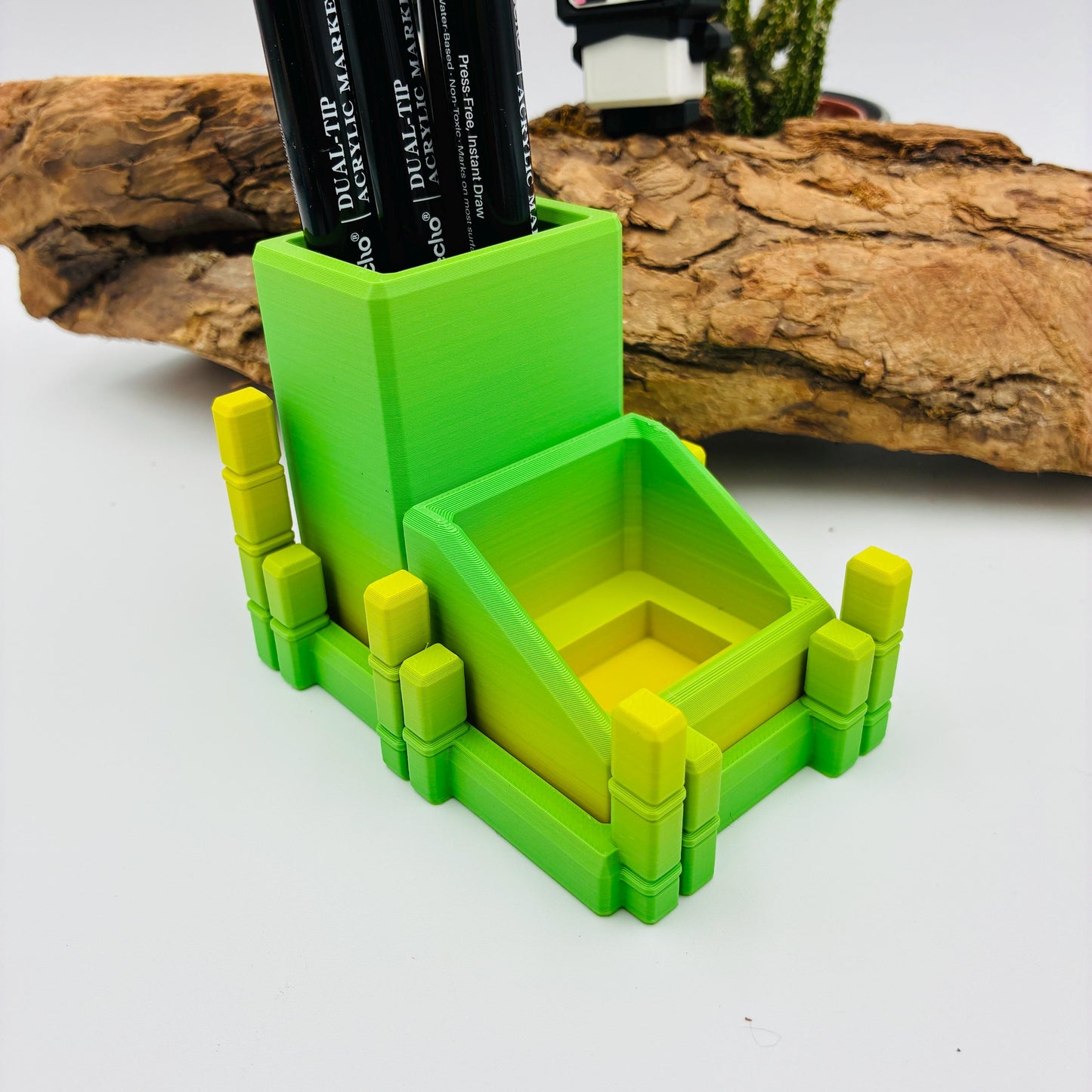 Panda Fidget Klicker mit Bambus Stiftehalter – 3D gedruckter Schreibtisch Begleiter