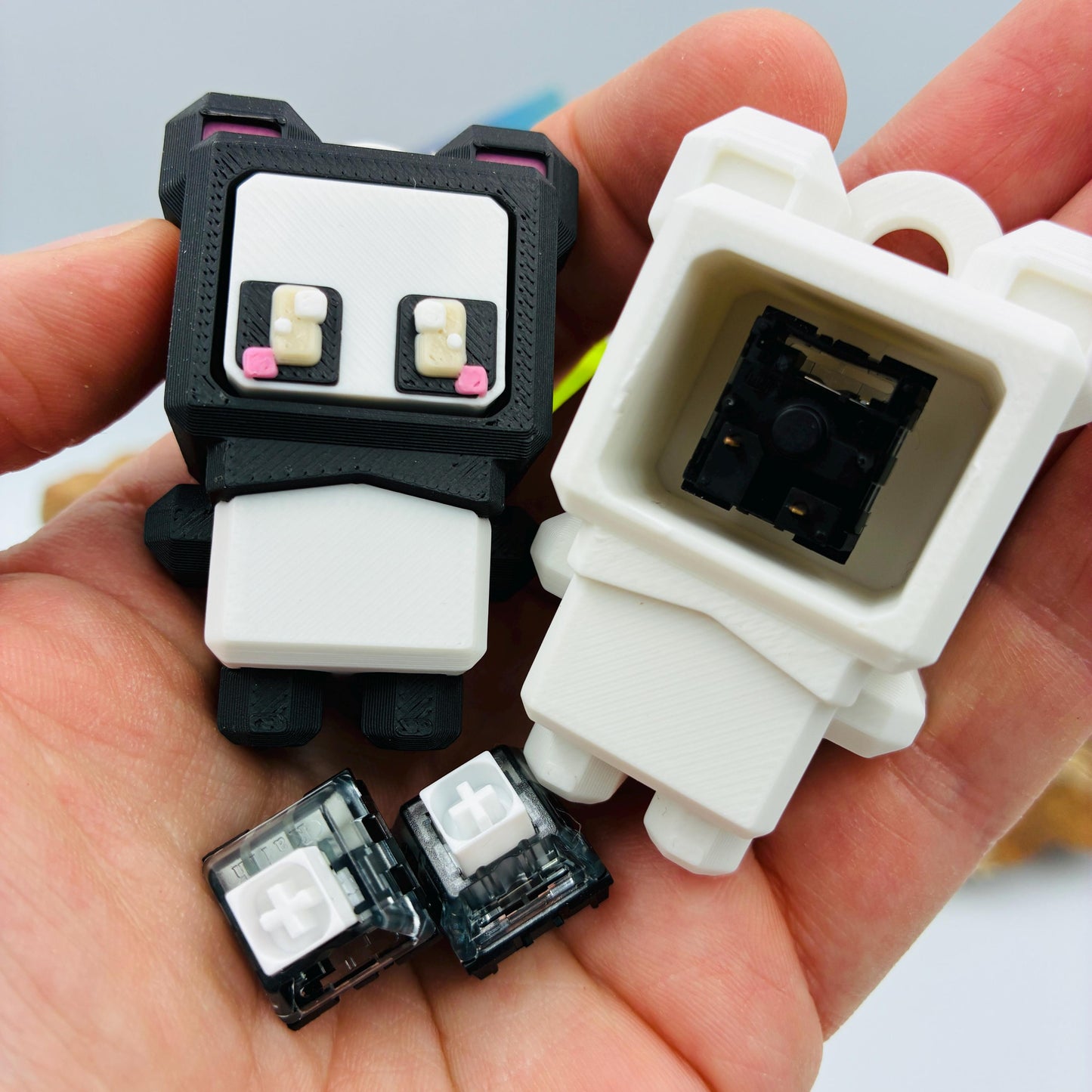 Panda Fidget Klicker mit Bambus Stiftehalter – 3D gedruckter Schreibtisch Begleiter