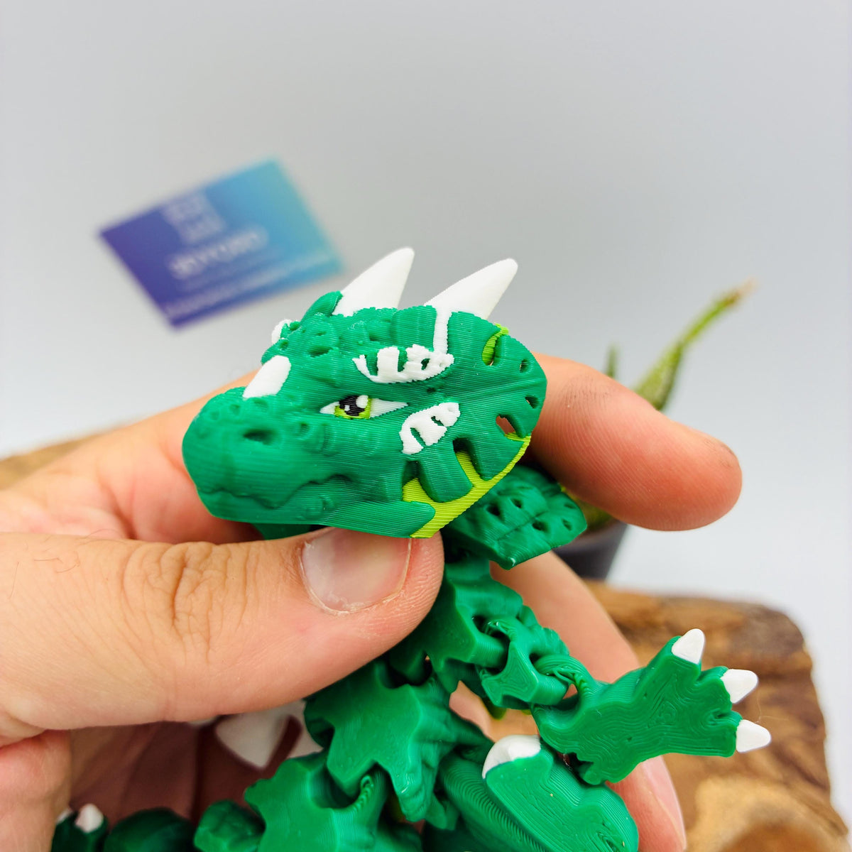 Beweglicher Monstera Drache & Baby – 3D-gedruckte Plant Dragon Figur – flexible Fantasy Deko – Geschenk für Pflanzenfans