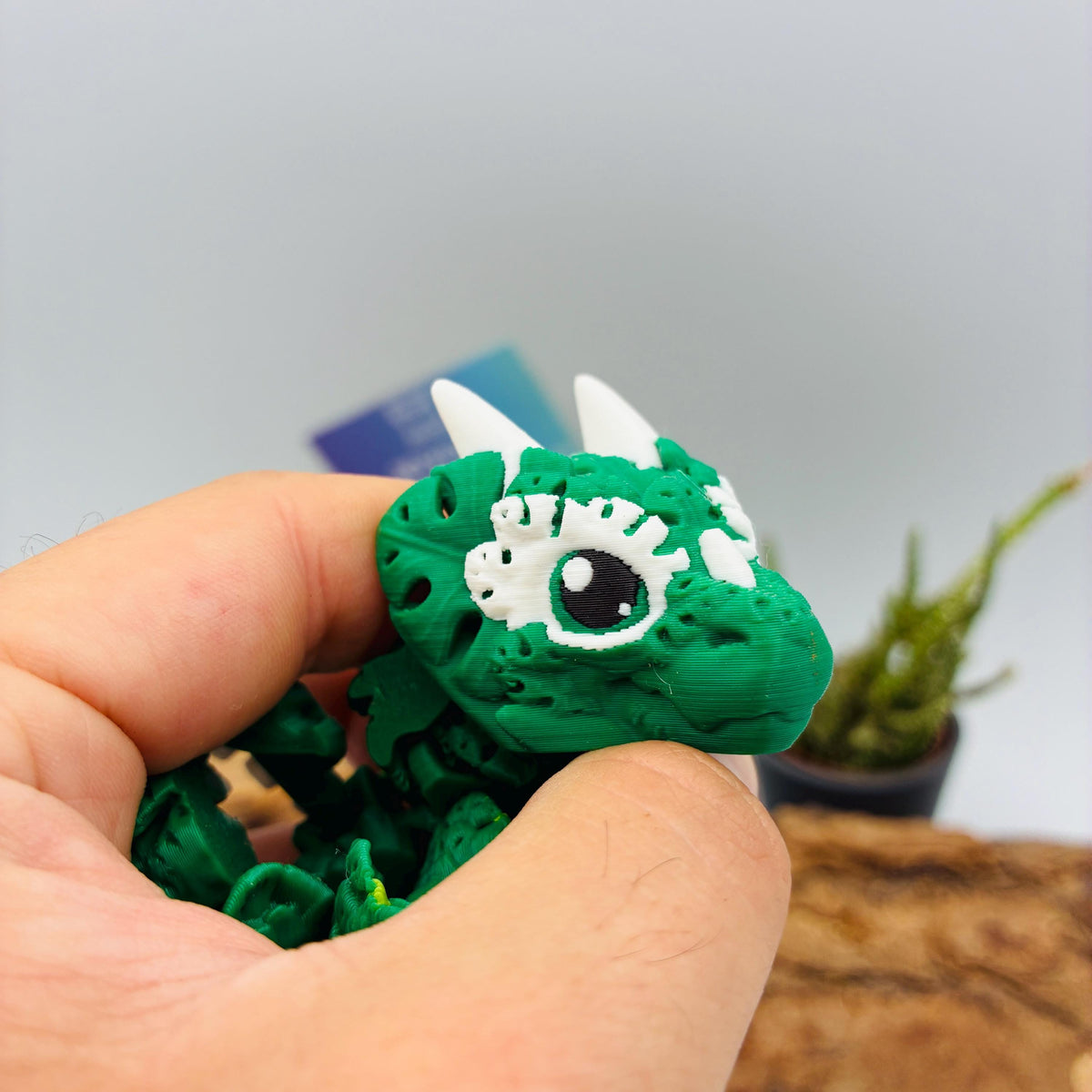 Beweglicher Monstera Drache & Baby – 3D-gedruckte Plant Dragon Figur – flexible Fantasy Deko – Geschenk für Pflanzenfans