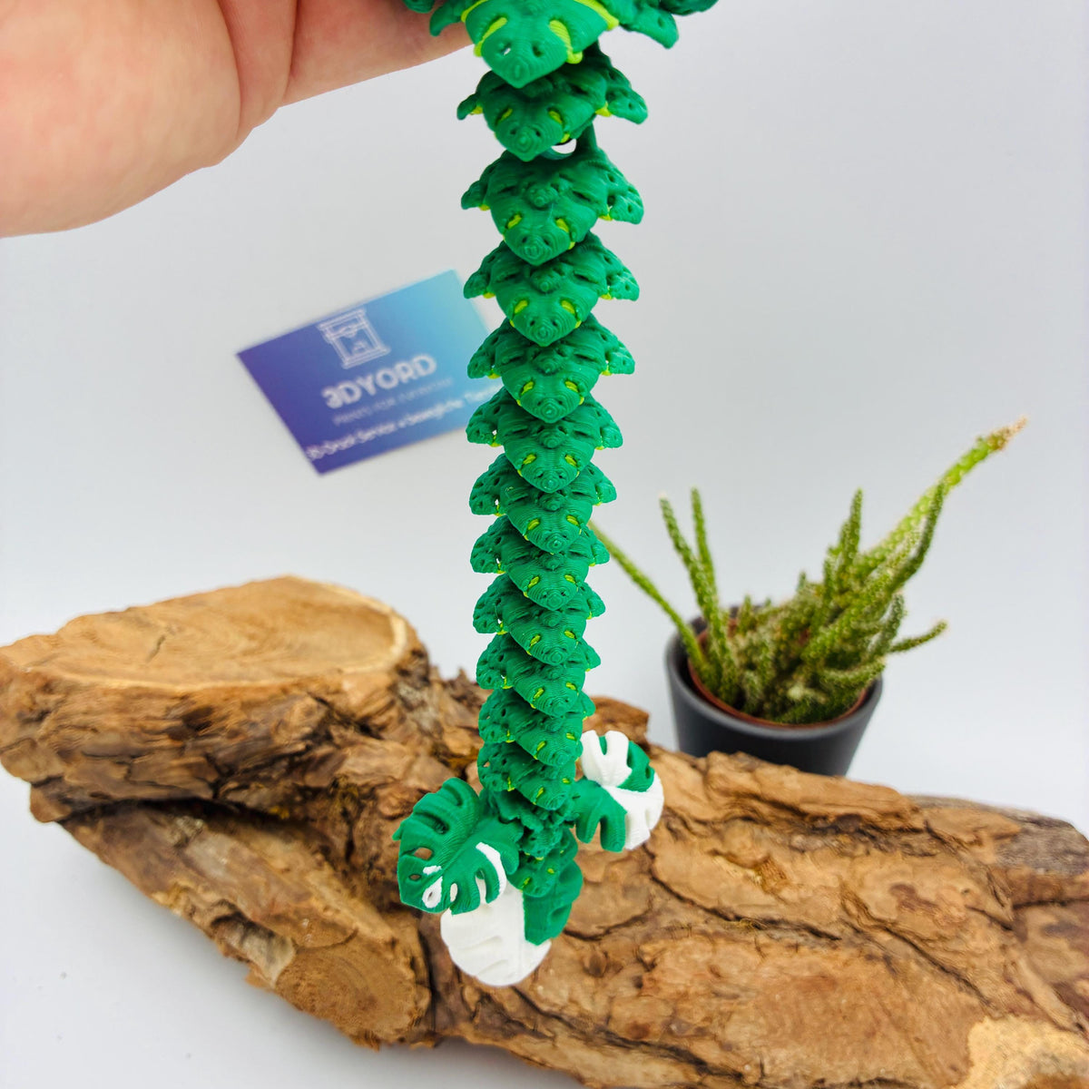 Beweglicher Monstera Drache & Baby – 3D-gedruckte Plant Dragon Figur – flexible Fantasy Deko – Geschenk für Pflanzenfans